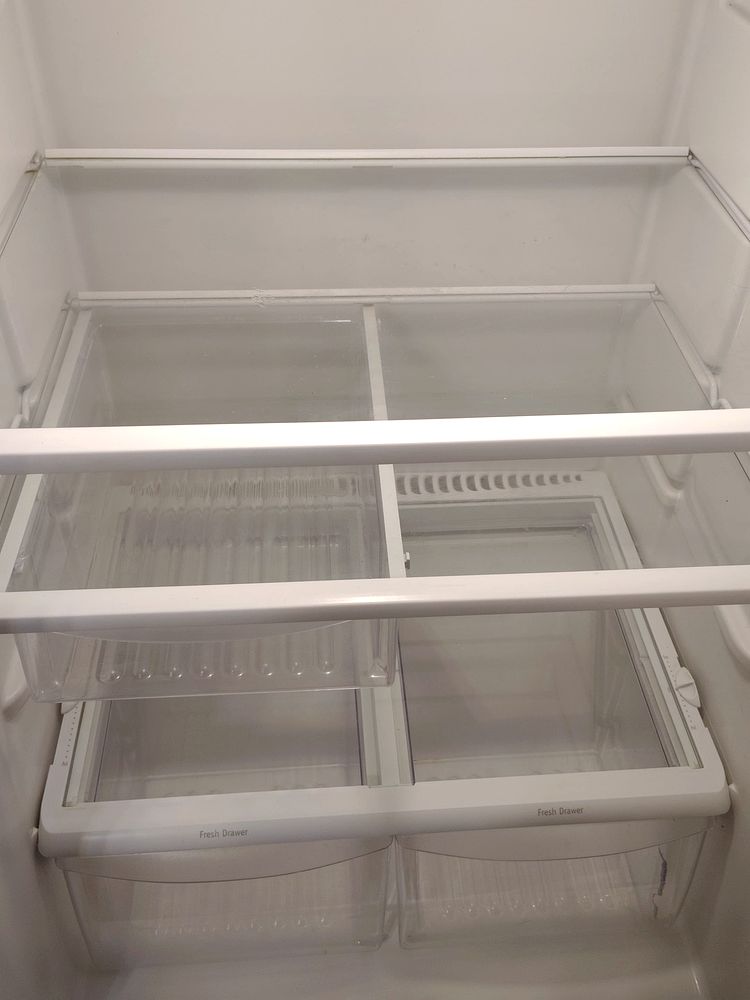 Spotless refrigerator interior after RiseUp Cleaning